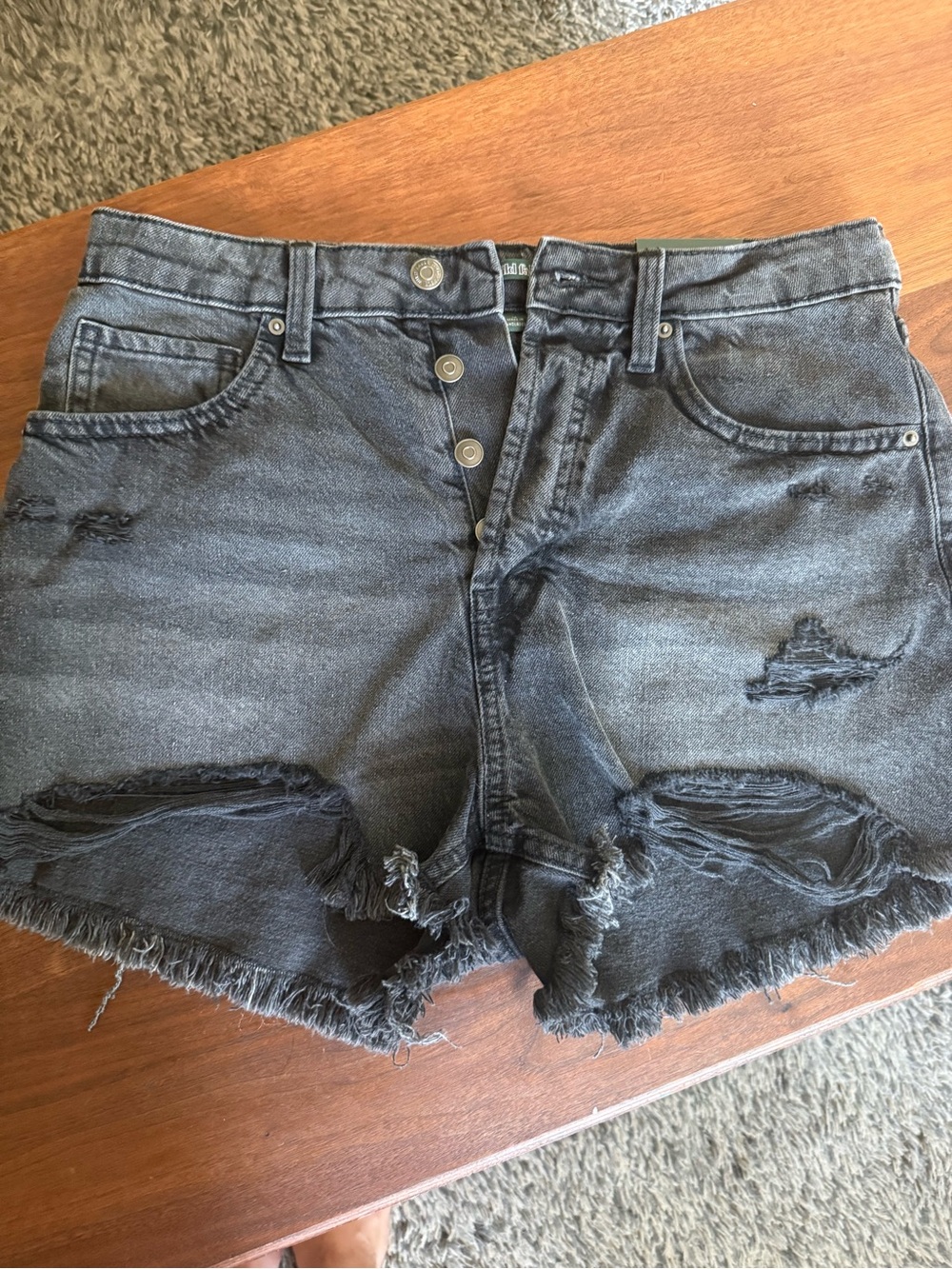wild fable Distressed Washed Black Denim Cutoff Shorts